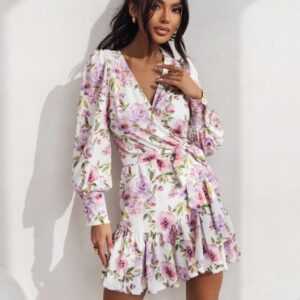 Sukienka Model Anna krótka 219836297 Wiosenny bukiet - LaBalancia